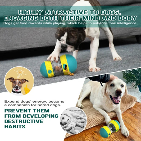 Anti-Boredom Dog Treat Dispenser – Customizable Rolling Puzzle Toy for IQ Training & Mental Stimulation
