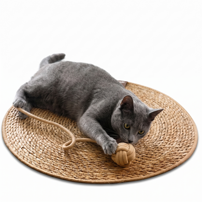 Natural Rattan Cat Scratching Mat – Durable Furniture Protector & Cooling Scratch Pad for Indoor Cats