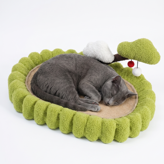 65cm Premium Cat Scratching Bed – Durable Sisal Grinding Pad with Soft Teddy Velvet Border