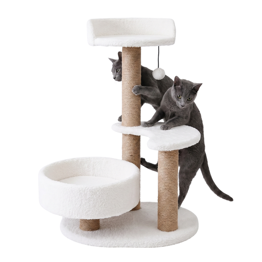 68cm Tall Sisal Cat Scratching Post and cat tree– Durable Vertical Scratcher and cat tree for Indoor Cats
