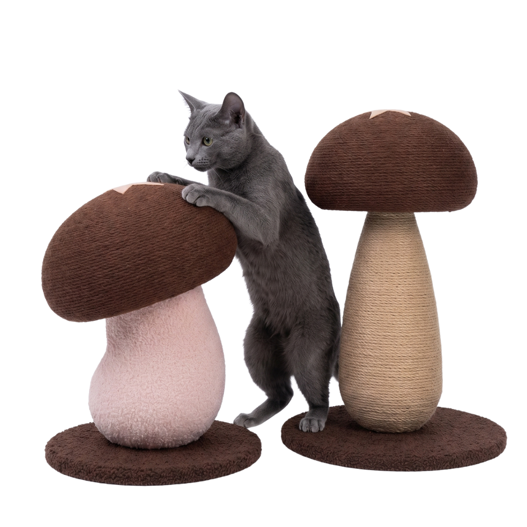 Mushroom Sisal Cat Scratching Post – Durable Vertical Claw Grinder & Non-Shedding Pet Furniture