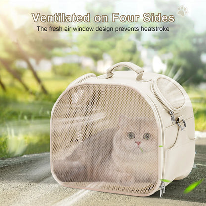 Lightweight Hands-Free Pet Travel Backpack – 2-Way View Windows & Waterproof Design for Cats up to 13lbs