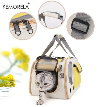 Portable Soft-Sided Pet Carrier – Breathable Nylon Travel Bag for Cats and Small Dogs