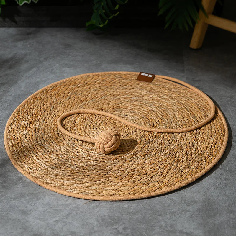 Natural Rattan Cat Scratching Mat – Durable Furniture Protector & Cooling Scratch Pad for Indoor Cats