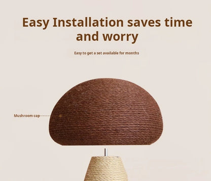 Mushroom Sisal Cat Scratching Post – Durable Vertical Claw Grinder & Non-Shedding Pet Furniture
