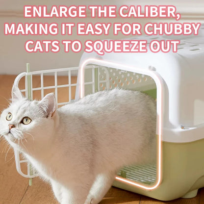 Heavy-Duty Pet Transport Box – Ventilated Travel Kennel for Cats and Small Dogs (48x35x32cm)