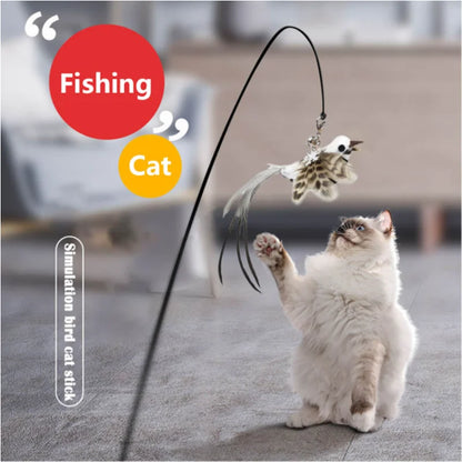 Interactive Simulation Bird Cat Teaser Wand – with Bell