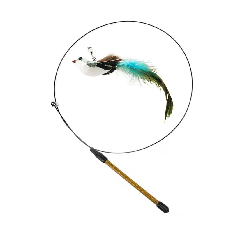 Interactive Simulation Bird Cat Teaser Wand – with Bell