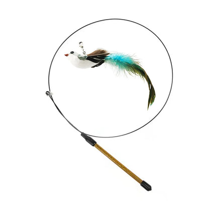 Interactive Simulation Bird Cat Teaser Wand – with Bell