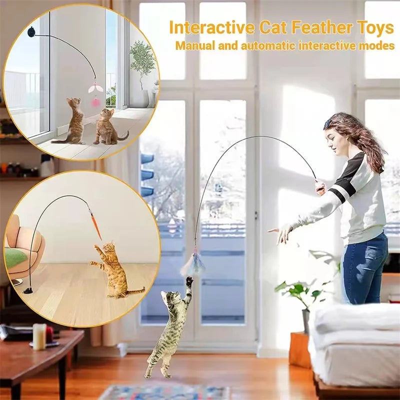 Interactive Simulation Bird Cat Teaser Wand – with Bell