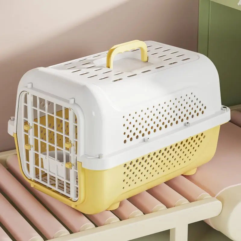 Heavy-Duty Pet Transport Box – Ventilated Travel Kennel for Cats and Small Dogs (48x35x32cm)