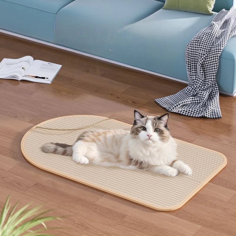 Natural Sisal Cat Scratching Pad – Durable Furniture Protector & Interactive Play Mat with Integrated Toy