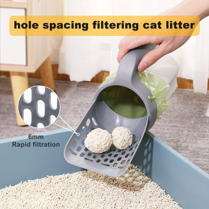 Integrated Cat Litter Scoop with Trash Can – All-in-One Waste Shovel & Bin System for Easy Cleanup