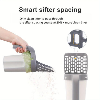 Integrated Cat Litter Scoop with Trash Can – All-in-One Waste Shovel & Bin System for Easy Cleanup