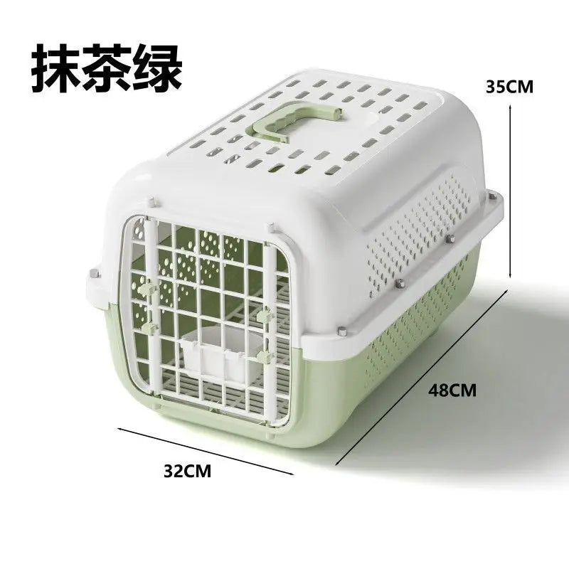 Heavy-Duty Pet Transport Box – Ventilated Travel Kennel for Cats and Small Dogs (48x35x32cm)