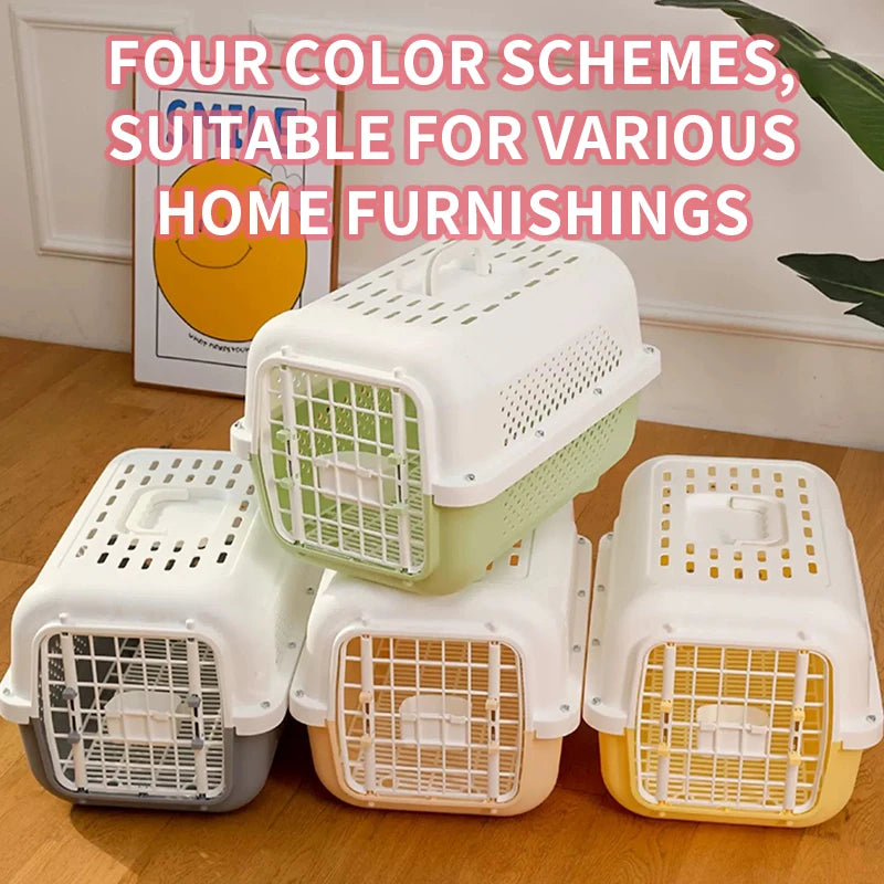 Heavy-Duty Pet Transport Box – Ventilated Travel Kennel for Cats and Small Dogs (48x35x32cm)