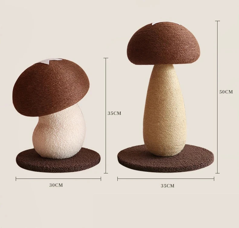 Mushroom Sisal Cat Scratching Post – Durable Vertical Claw Grinder & Non-Shedding Pet Furniture