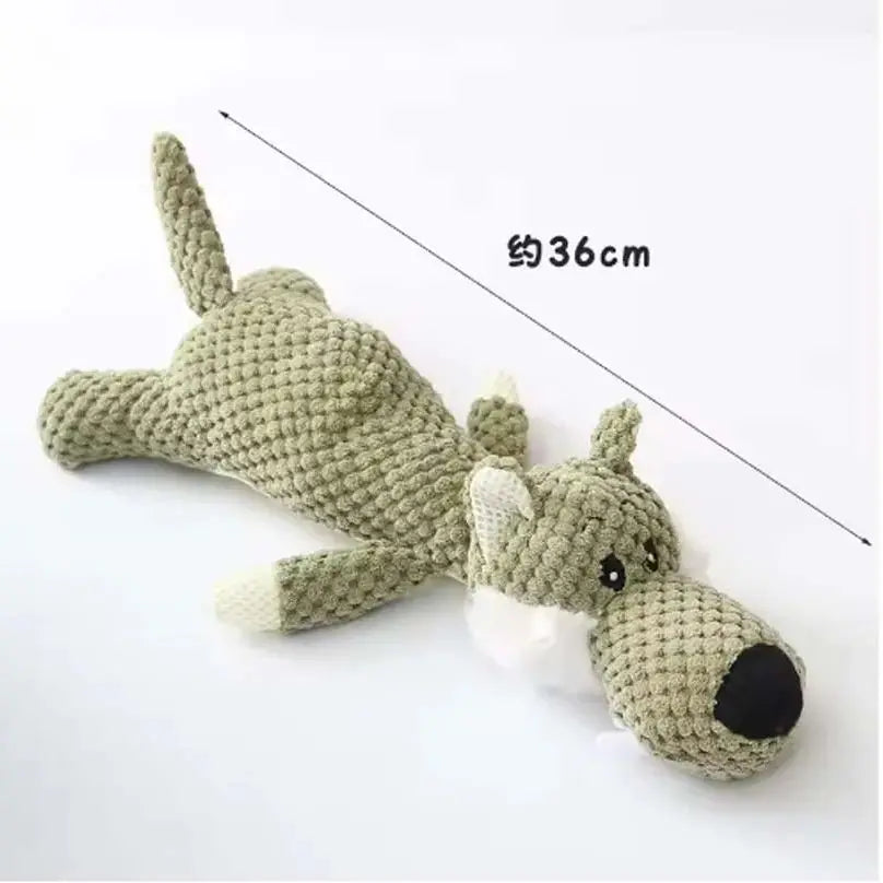Reinforced Squeak Fleece Pet Toy – High-Density Molar Cleaning Plush for Aggressive Chewers