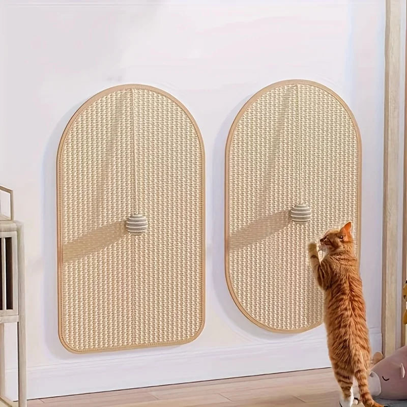 Natural Sisal Cat Scratching Pad – Durable Furniture Protector & Interactive Play Mat with Integrated Toy