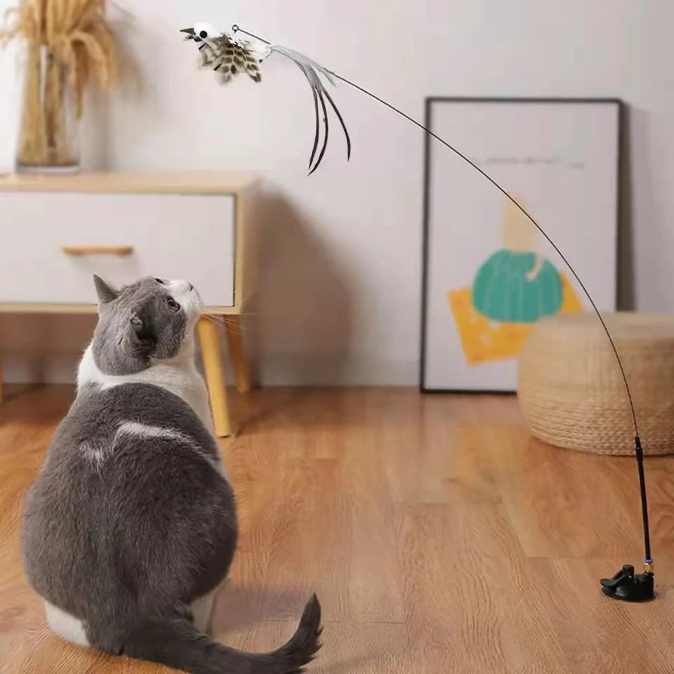 Interactive Simulation Bird Cat Teaser Wand – with Bell