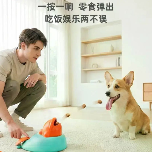 Handheld Pet Treat Catapult – Mechanical Food Launcher for Active Play & Positive Reinforcement