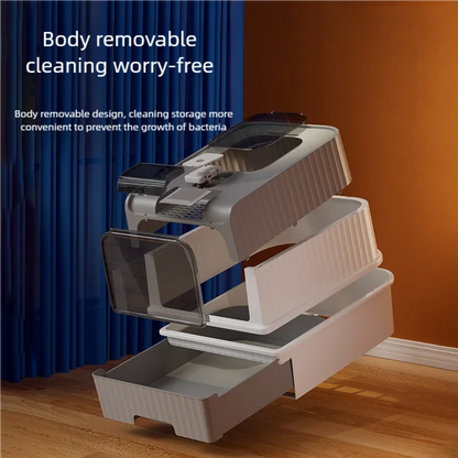 Space-Saving Foldable Pet Litter Box – Totally Closed Odor Control Sandbox for Large Cats