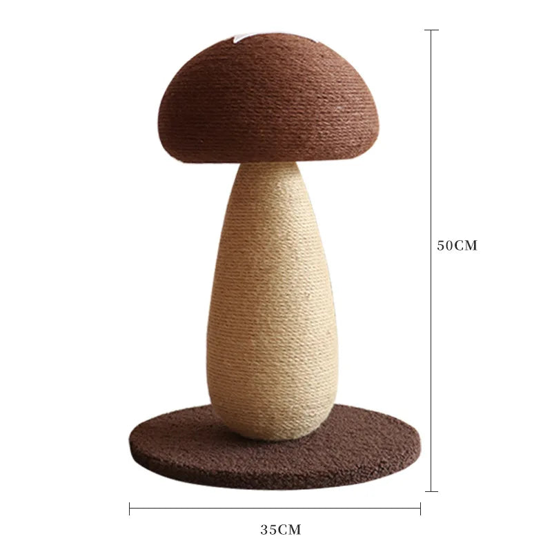 Mushroom Sisal Cat Scratching Post – Durable Vertical Claw Grinder & Non-Shedding Pet Furniture