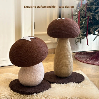 Mushroom Sisal Cat Scratching Post – Durable Vertical Claw Grinder & Non-Shedding Pet Furniture