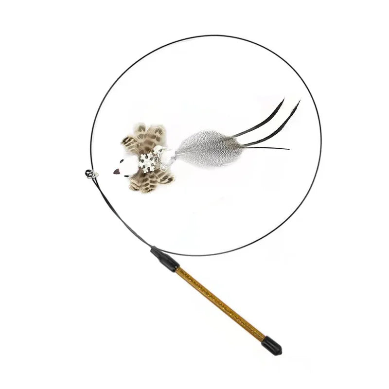Interactive Simulation Bird Cat Teaser Wand – with Bell