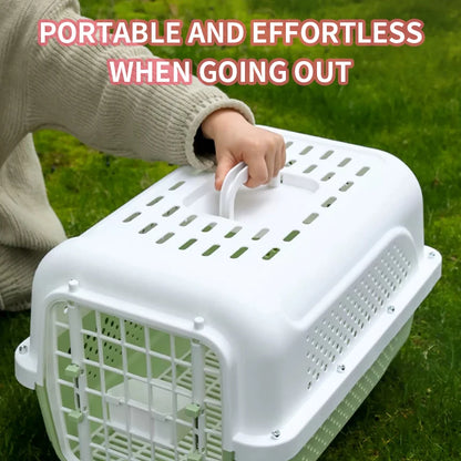 Heavy-Duty Pet Transport Box – Ventilated Travel Kennel for Cats and Small Dogs (48x35x32cm)