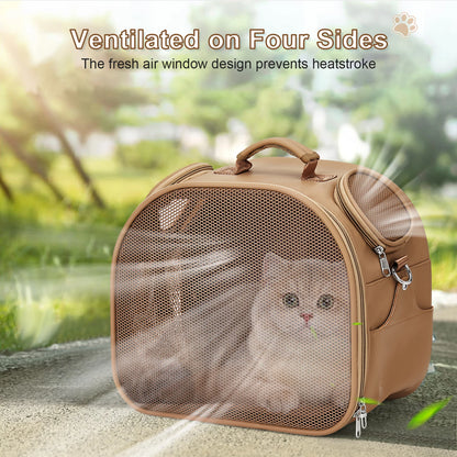 Lightweight Hands-Free Pet Travel Backpack – 2-Way View Windows & Waterproof Design for Cats up to 13lbs