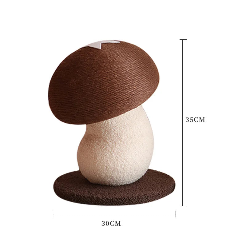 Mushroom Sisal Cat Scratching Post – Durable Vertical Claw Grinder & Non-Shedding Pet Furniture