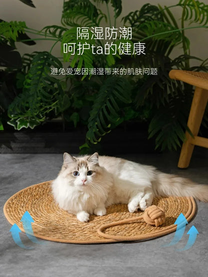 Natural Rattan Cat Scratching Mat – Durable Furniture Protector & Cooling Scratch Pad for Indoor Cats