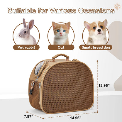 Lightweight Hands-Free Pet Travel Backpack – 2-Way View Windows & Waterproof Design for Cats up to 13lbs