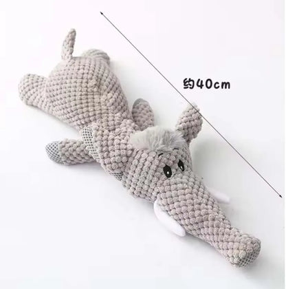 Reinforced Squeak Fleece Pet Toy – High-Density Molar Cleaning Plush for Aggressive Chewers