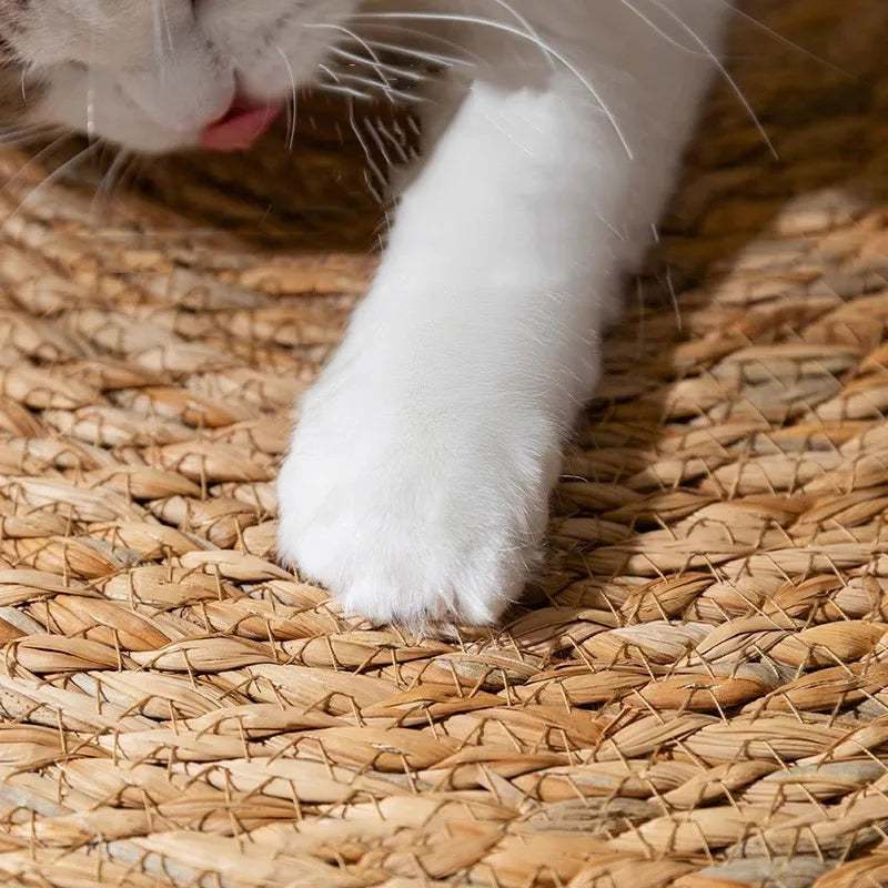 Natural Rattan Cat Scratching Mat – Durable Furniture Protector & Cooling Scratch Pad for Indoor Cats