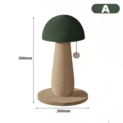Mushroom Sisal Cat Scratching Post – Durable Vertical Claw Grinder & Non-Shedding Pet Furniture