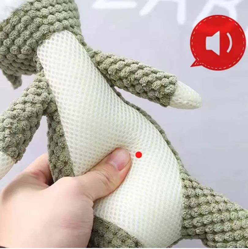 Reinforced Squeak Fleece Pet Toy – High-Density Molar Cleaning Plush for Aggressive Chewers